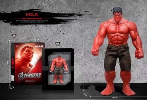 Герои Avengers на батарейках, Hulk, с подвижными суставами, в разобранном виде, в коробке 40*13*28 см