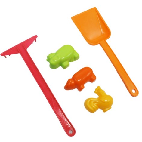 Набір для пісочниці (помаранчева лопатка, червон граблі)