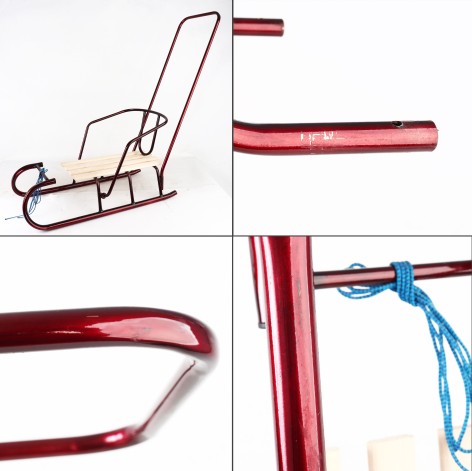 УЦЕНКА 20% Санки детские с отк. спинкой и усиленной передн.част.БОРДО+РУЧКА(4 продольные планкисосна)