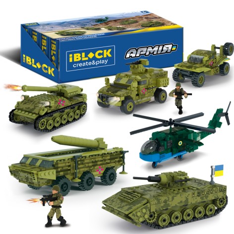 Конструктор iBlock Армия, 178-349дет., 4вида /6/36/6шт в кор. 49,2*19,2*16,5см