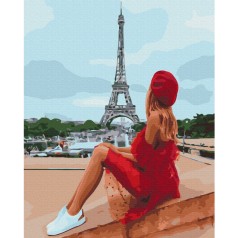 Картина за номерами: Красуня в Парижі 40*50 BS51640