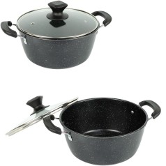 Кастрюля 4л D24см с мраморным антипригарным покрытием и крышкой Hot Chef 16749-8