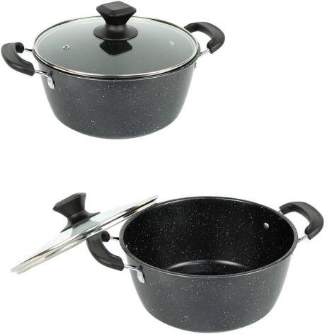 Кастрюля 4л D24см с мраморным антипригарным покрытием и крышкой Hot Chef 16749-8