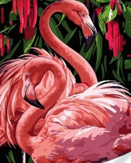 Набор для росписи по номерам Розовые фламинго Strateg размером 30х40 см (SS1052)