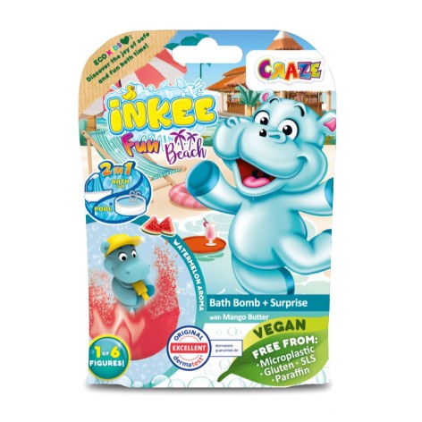 Ароматная бомбочка для ванны с игрушкой Inkee – БЕГЕМОТИКИ (в диспл., в ассорт.)