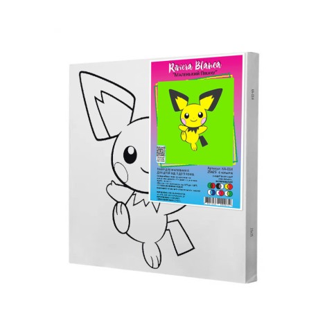 Набір для розпису по контурах Riviera Blanca "Маленький Пікачу" 25x25 см (КА-014)