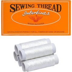 Нитки швейные №40/2 белые, полиэстер X4-101 в уп 12 шт, цена за 4 уп.