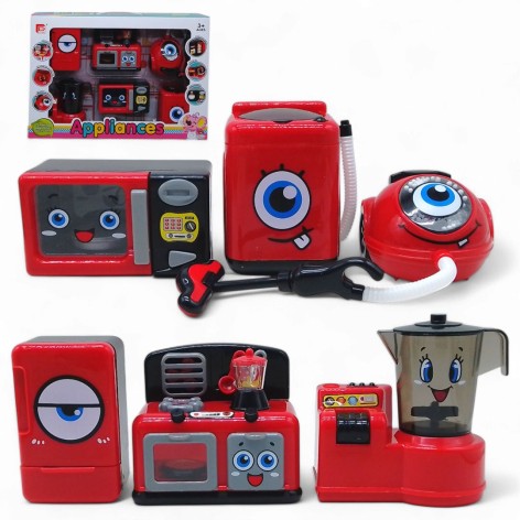 Набір іграшкової побутової техніки з 6 предметів, на батарейках