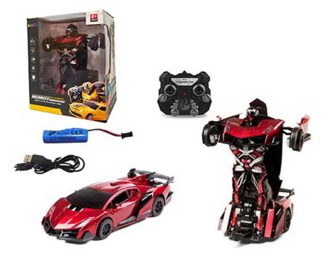 Машина-трансформер на радіокеруванні A-Toys з акумулятором червона (TT659)
