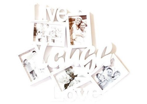 Фоторамка сімейна на 5 фото, 57*45 см, Live, laugh, love