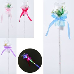 Волшебная палочка звезда, 37см, светло-3режимы, 4 цвета, на бат(табл), (микс цветов) /30/300/10шт в п/е