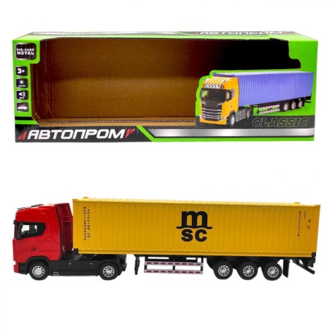 ФУРА АВТОПРОМ (КРАСНАЯ) КАБИНА (ЖЕЛТЫЙ) ПРИЦЕП