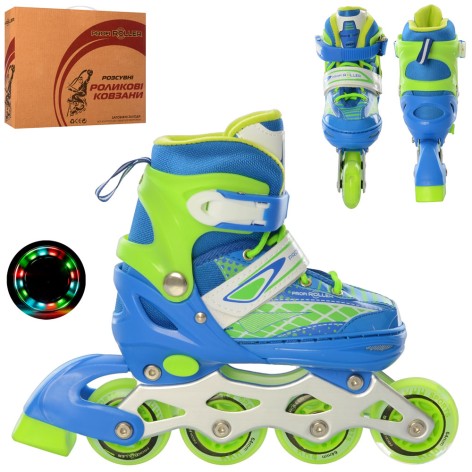 Роликові ковзани дитячі розмір 31-34, алюмінієва рама, колеса ПУ 70мм A4140-S-BL