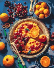 Картина по номерам Натюрморт. Фруктовый пирог 40*50 см. Оригами LW 4100