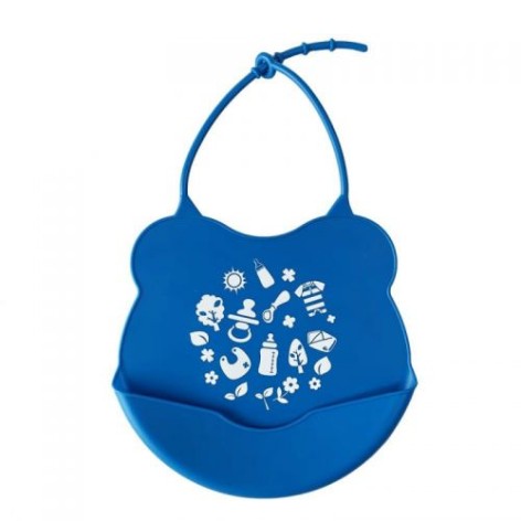 Слюнявчик силіконовий, синій