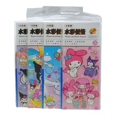 Раскраска с красками и кисточкой Sanrio (kuromi, hello kitty, my melody), микс