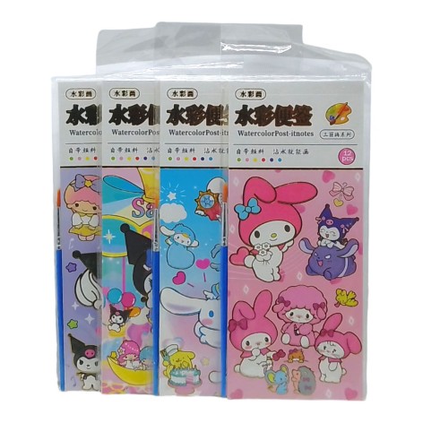 Раскраска с красками и кисточкой Sanrio (kuromi, hello kitty, my melody), микс