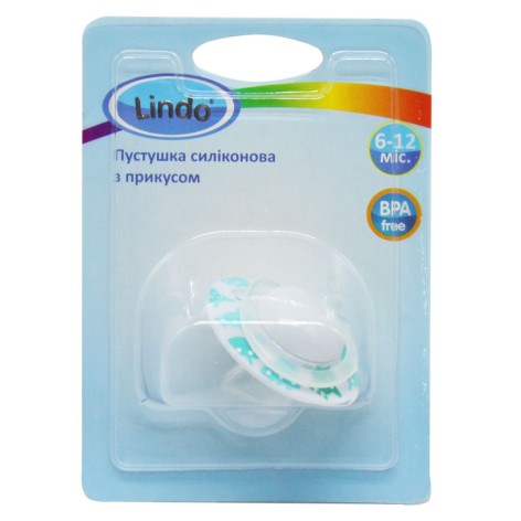 LI 407/6-12 Пустушка силіконова з прикусом (від 6 до 12міс) біла