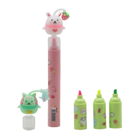 Маркер текстовиділювач переставний "Зверятка", (1шт)