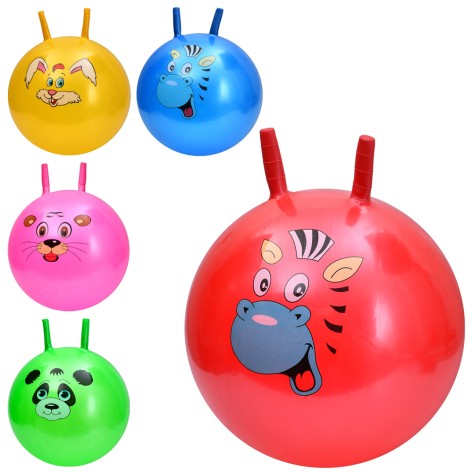 М'яч для фітнесу з ріжками, 45см, 350г, 5 кольорів/мікс видів, у п/е, 13-17-4см /40/