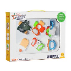 Набір брязкалець 3001 A  6 іграшок, прорізувач, тріскачка, в коробці