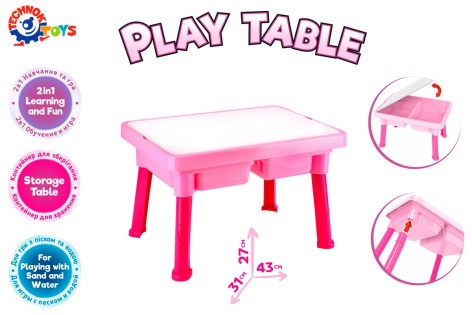 Игровой столик для творчості, розовый, Технок 43х31х27см