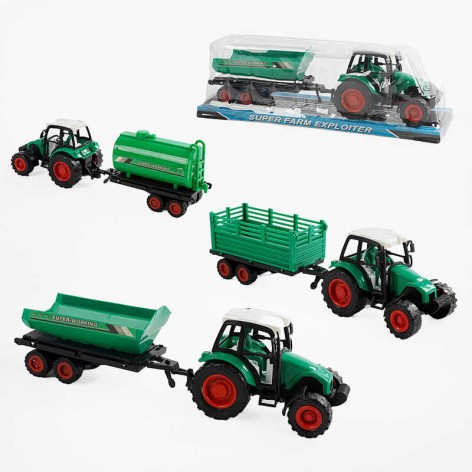 Трактор 3 вида, инерция, прицеп с цистерной, в слюде, микс видов 