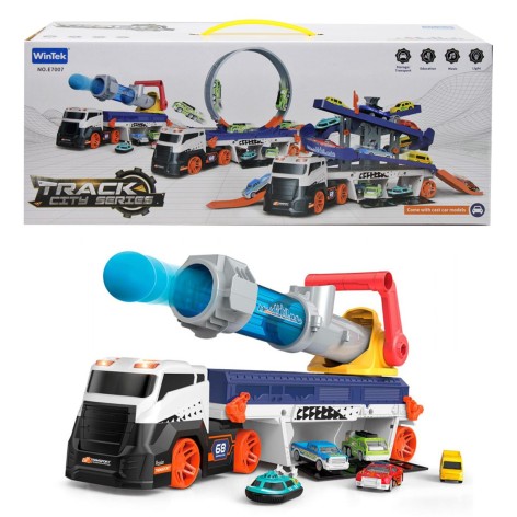 Грузовик игрушечный WinTek с помповой пушкой свет и звук