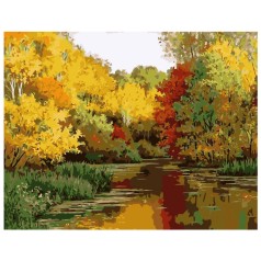 Картина по номерам VA-0278 "Осінній ліс", розміром 40х50 см