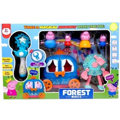 Набір героїв 4 свинки З КАРЕТОЮ (БІРЮЗОВОЮ)