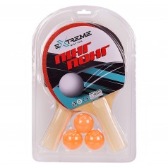 Набор для настольного тенниса 2 ракетки, 3 мячика, размер упаковки – 19.5*29.5 см, размер ракетки – 15*25см