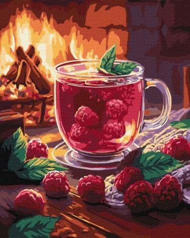 Картина по номерам - "Малиновый чай" ©art_selena_ua, 40х50см