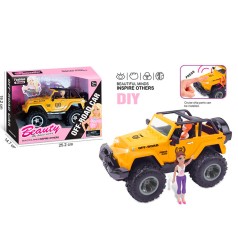 Кукла 8см, джип (23см, звук, свет, резиновые колеса, открывающаяся дверь), бат(табл), в кор-ке, 25-19-15см 