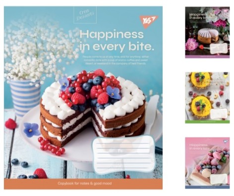 Зошит А5/18 лін. YES Desserts, зошит учнів. 25 шт. в уп. //