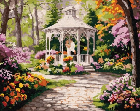 Набір для розпису по номерах Ideyka Квіткова галявина 40х50 см КНО2909