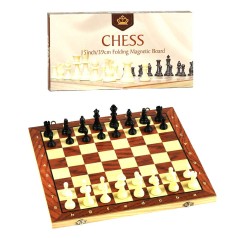 Шахи дерев'яна магнітна дошка 24 см, в коробці