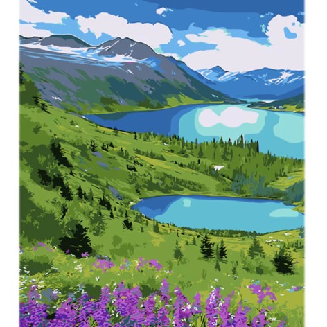 Набір для розпису за номерами Гірське повітря Strateg розміром 30х40 см (LY49)