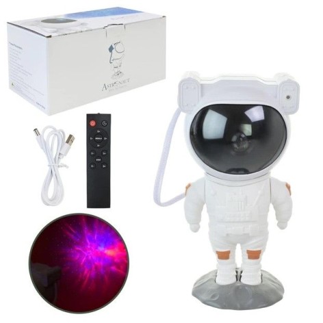 Нічник-проектор "Зоряне небо. Космонавт" з пультом та зарядкою (короб. 12,3*11,5*24 см)