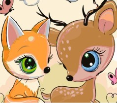 Набір для розпису по номерах Оленя та лисичка Strateg розміром 30х40 см (SS6720)