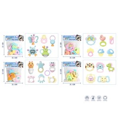 Погремушка в ручку 4 вида микс, п/е 20,5*22,5см 