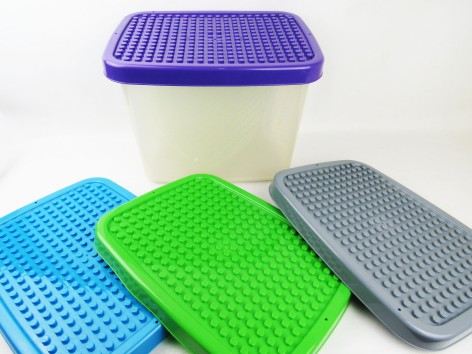 Бокс-контейнер прозорий великий + кришка 4 кольори