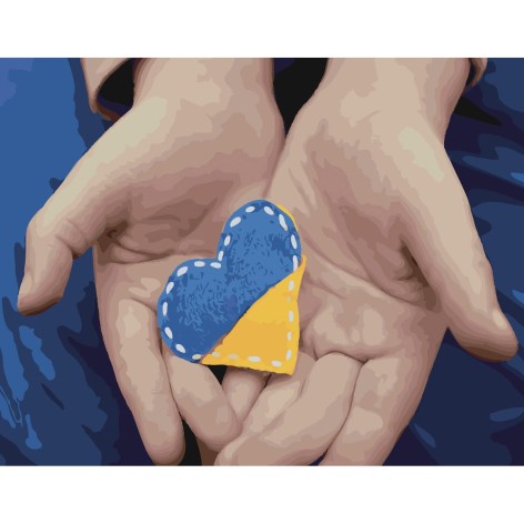 Картина за номерами Серце України 40х50 см (SY6541) з лаком та рівнем TM Strateg