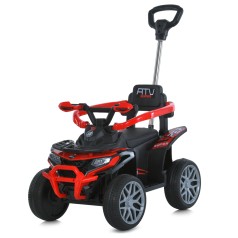 Квадроцикл M 6221EBLR-3 (1шт) 2,4G р/к, 3в1(каталка-толокар,батьк.ручка), 1акум6V4,5AH, 1мот25W, муз, св, шкіра, BLUETOOTH, EVA, MP3, USB, TF, червон