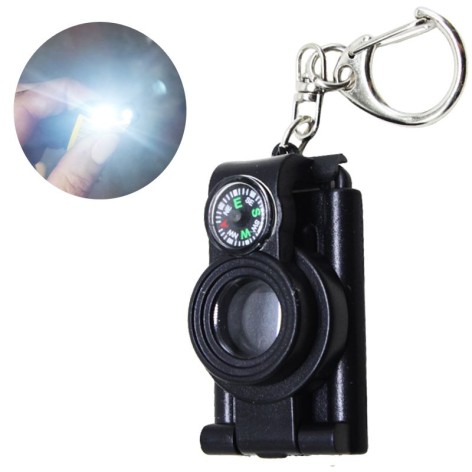 Брелок-ліхтарик багатофункціональний (чорний)