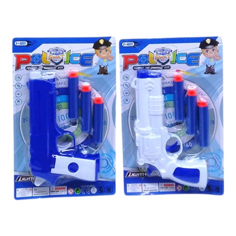 Пистолет детский 17 см, пули-присоски поролоновые 3 шт, микс, 1 штука