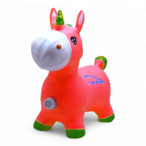 Прыгун резиновый "Единорог", свет, звук (красный)