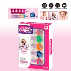 Косметика набір для манікюру, лак 5шт, пилка, розділювач для пальців, в кор-ці, 14-20,5-3см 