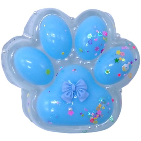 Лапка-антистрес велика, таба, 11 см, блакитна прозора