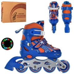 Роликові ковзани дитячі розмір 31-34, алюмінієва рама, колеса ПУ 64мм A4146-S-BL