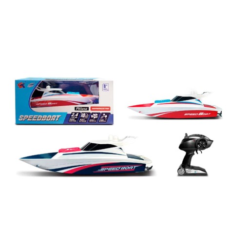 Р/К катер 2,4G, акум, 35см, свет, USBзарядное, 2 цвета, в кор-це, 40-19-17см 